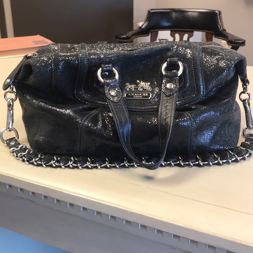Coach Iridescent Black Shoulder Bag
